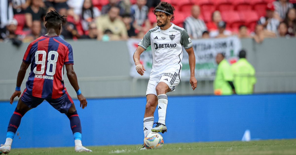 Gustavo Scarpa, meia do Atlético em partida contra o Itabirito