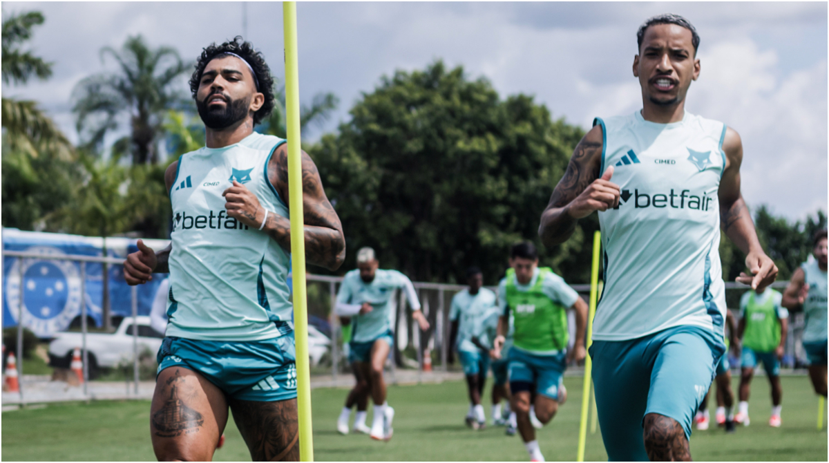 Gabriel e Matheus Pereira no treino