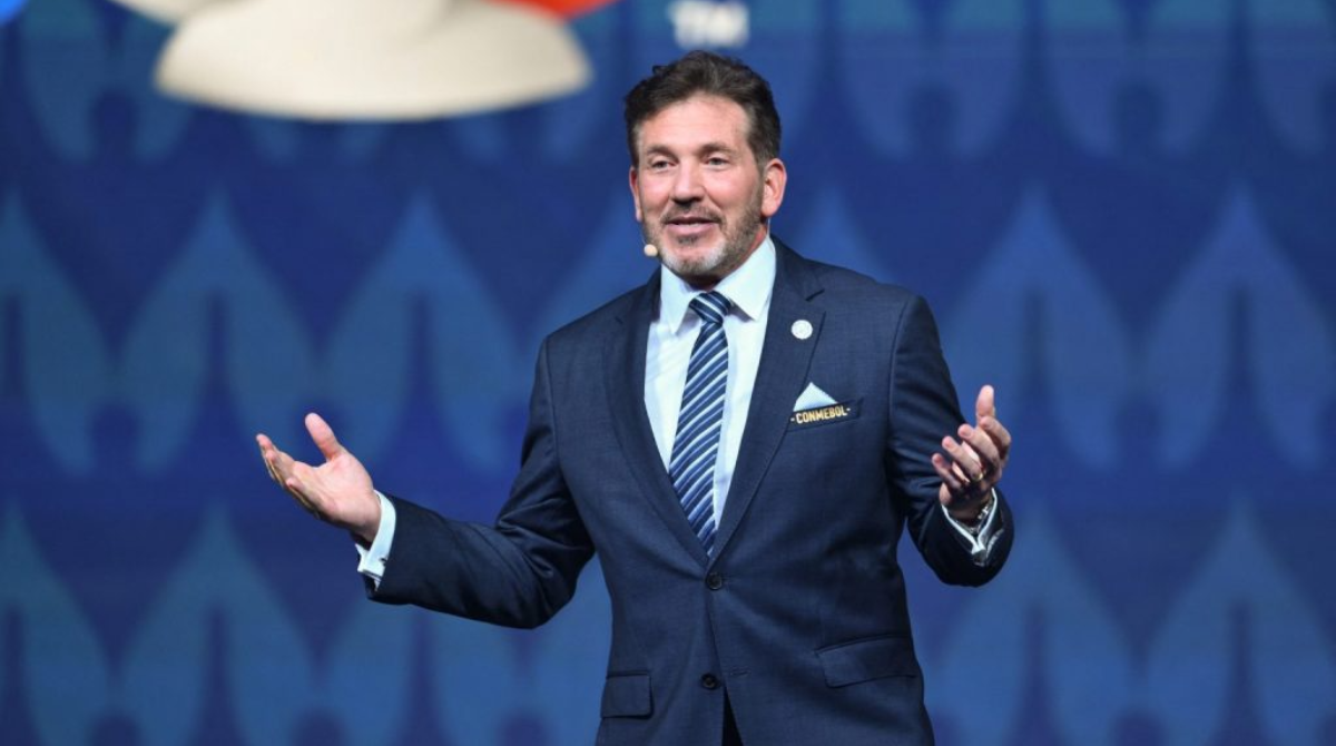 Alejandro Domínguez durante evento da Conmebol