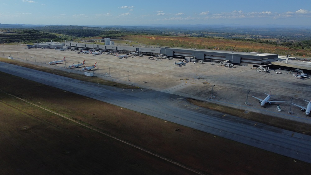 Imagens aéreas do Aeroporto Internacional de Belo Horizonte, em Confins