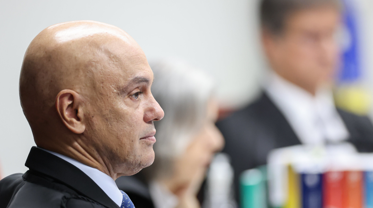Ministro Alexandre de Moraes em julgamento da denúncia contra o ex-presidente Jair Bolsonaro