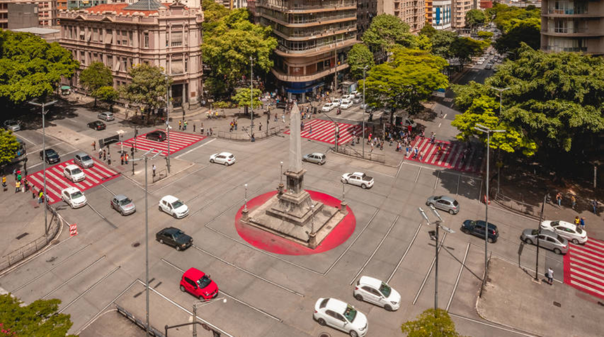 foto aérea da praça sete