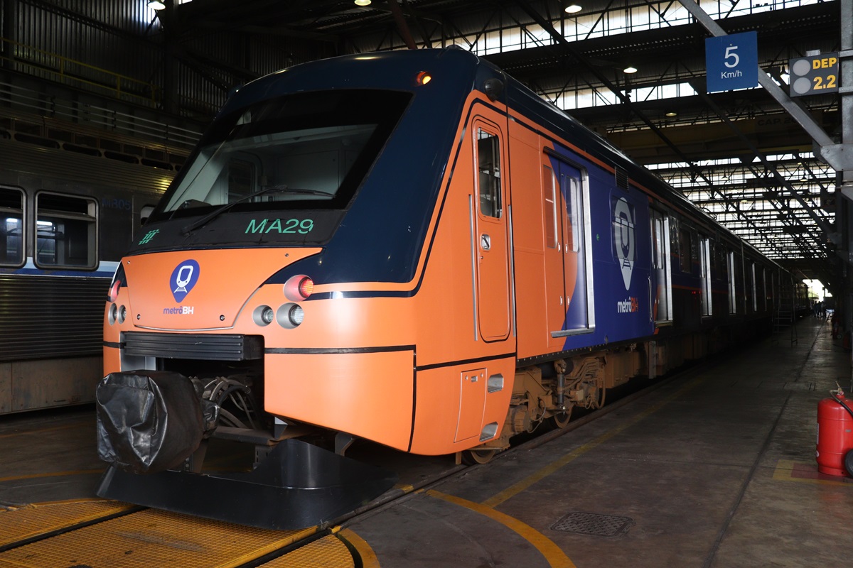 Composição do metrô que liga Belo Horizonte a Contagem