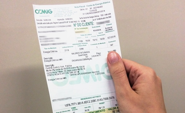 Conta de luz da Cemig