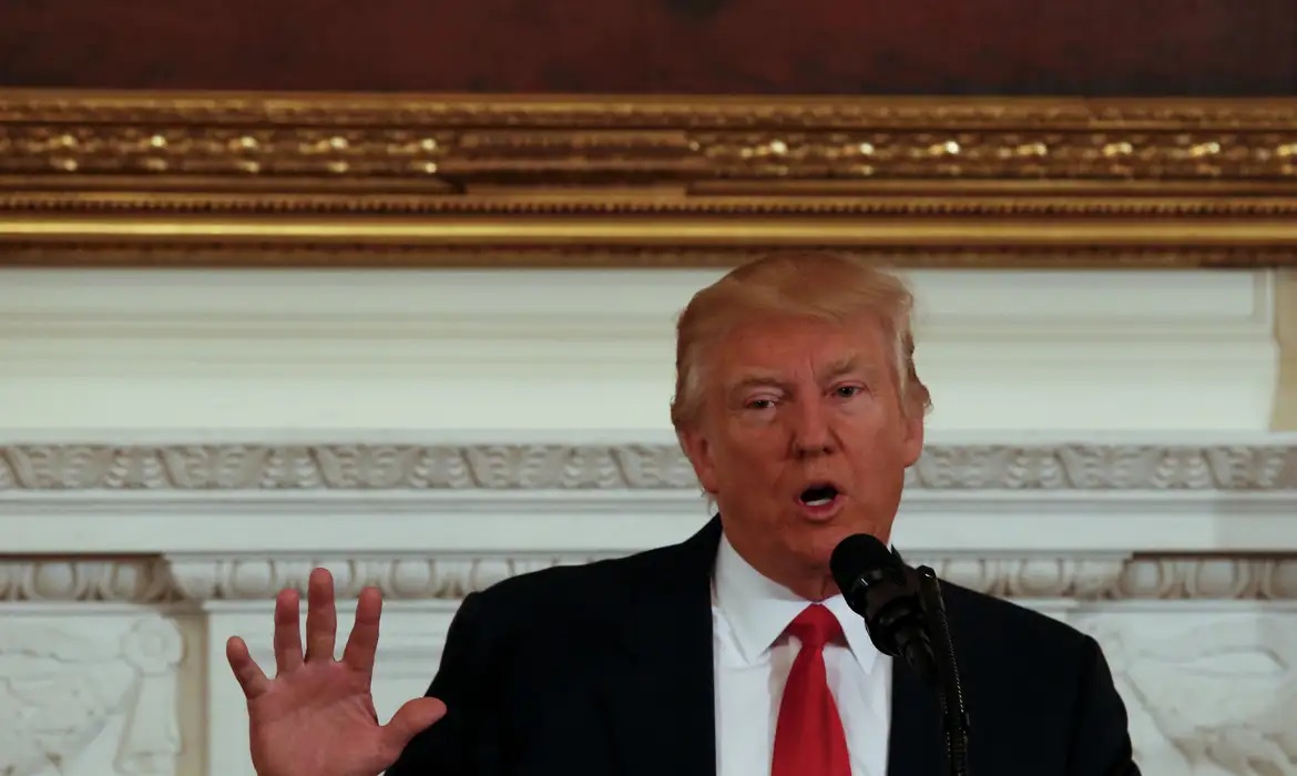 Donald Trump durante discurso nos EUA