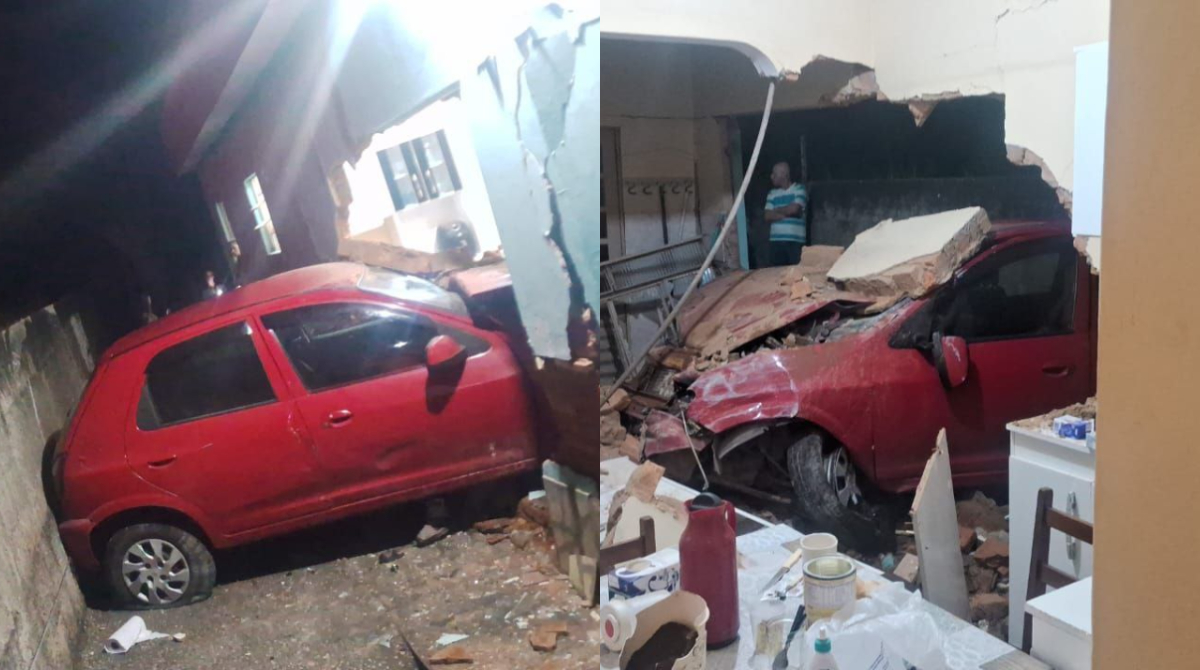 carro invade casa