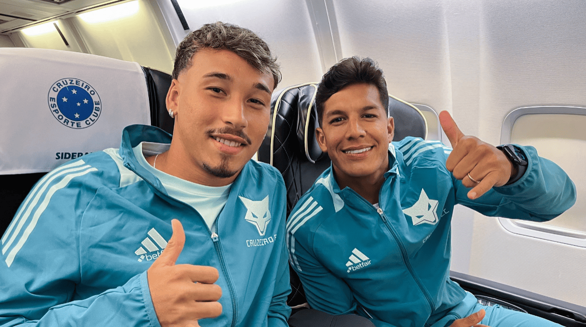Japa e Lucas Romero durante viagem para a Vitória Cup